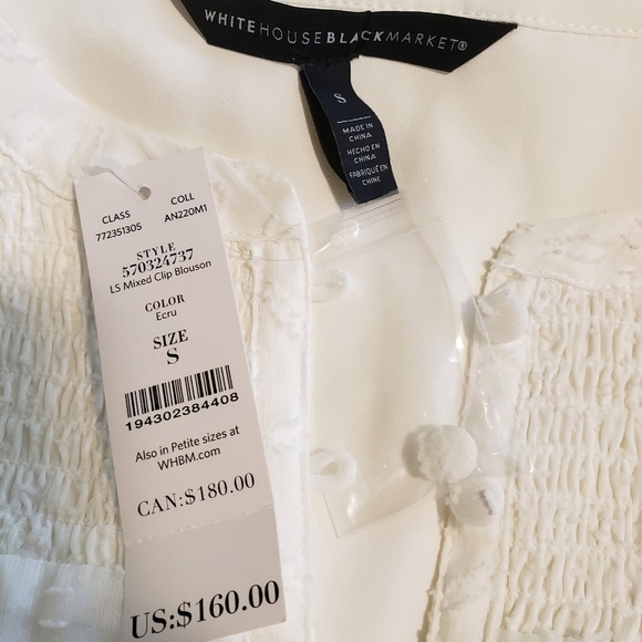 While House black Market Ivory White Smocked Blouson Dress Sz Small, Retail $160 - Picture 6 of 12